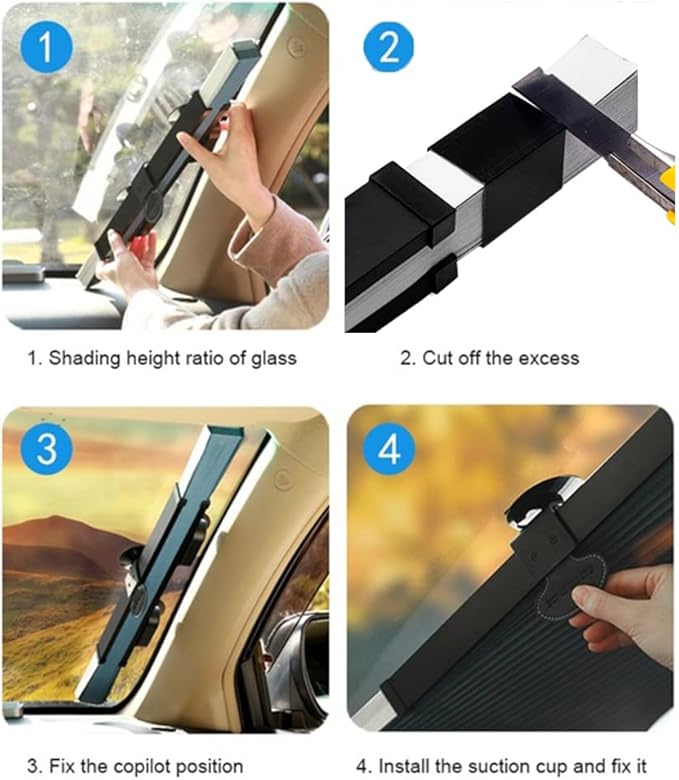 Retractable Car Windshield Sunshade